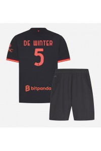 AC Milan Koni De Winter #5 Jalkapallovaatteet Lasten Kolmas peliasu 2026-27 Lyhythihainen (+ Lyhyet housut)